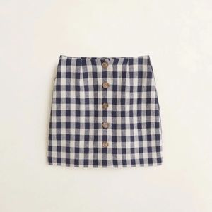 NEW MNG Linen Plaid Skirt